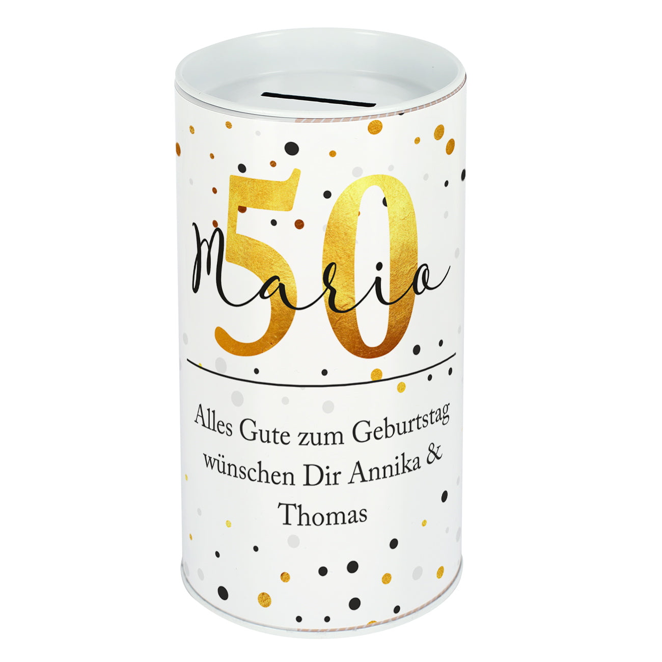 Bedruckt mit Name, Alter & Text
