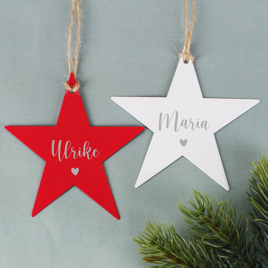 Sternanhänger aus Metall mit Namensgravur