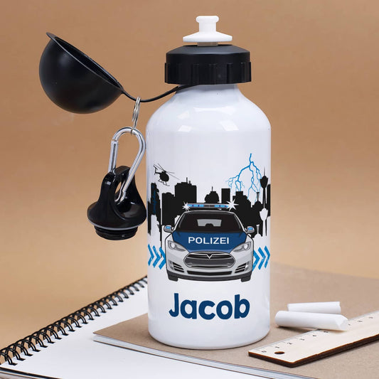 Trinkflasche mit Polizei Motiv und Name