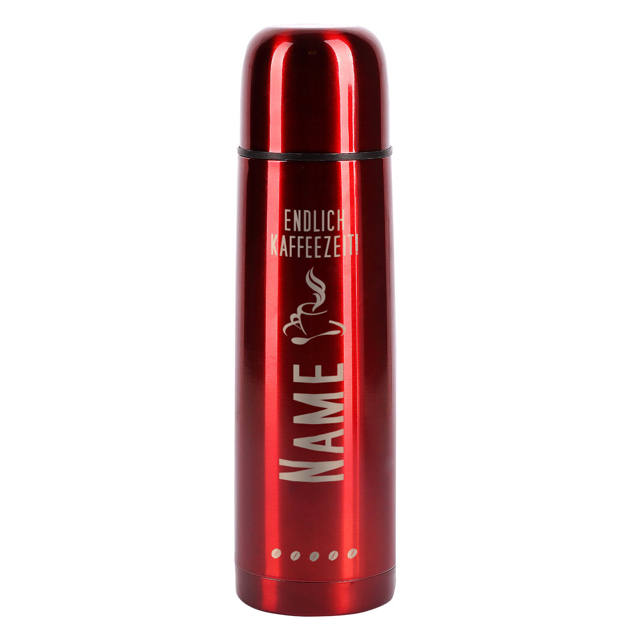 Thermosflasche für die Kaffeezeit mit Name