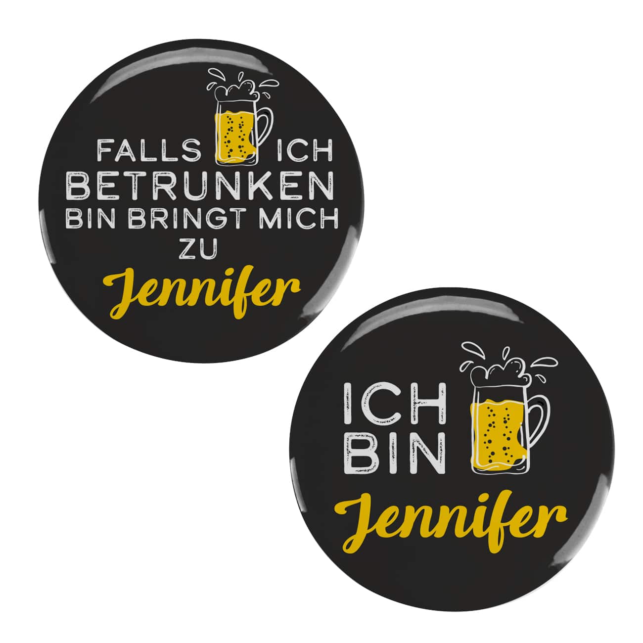 Lustiges Button Set für Biertrinker