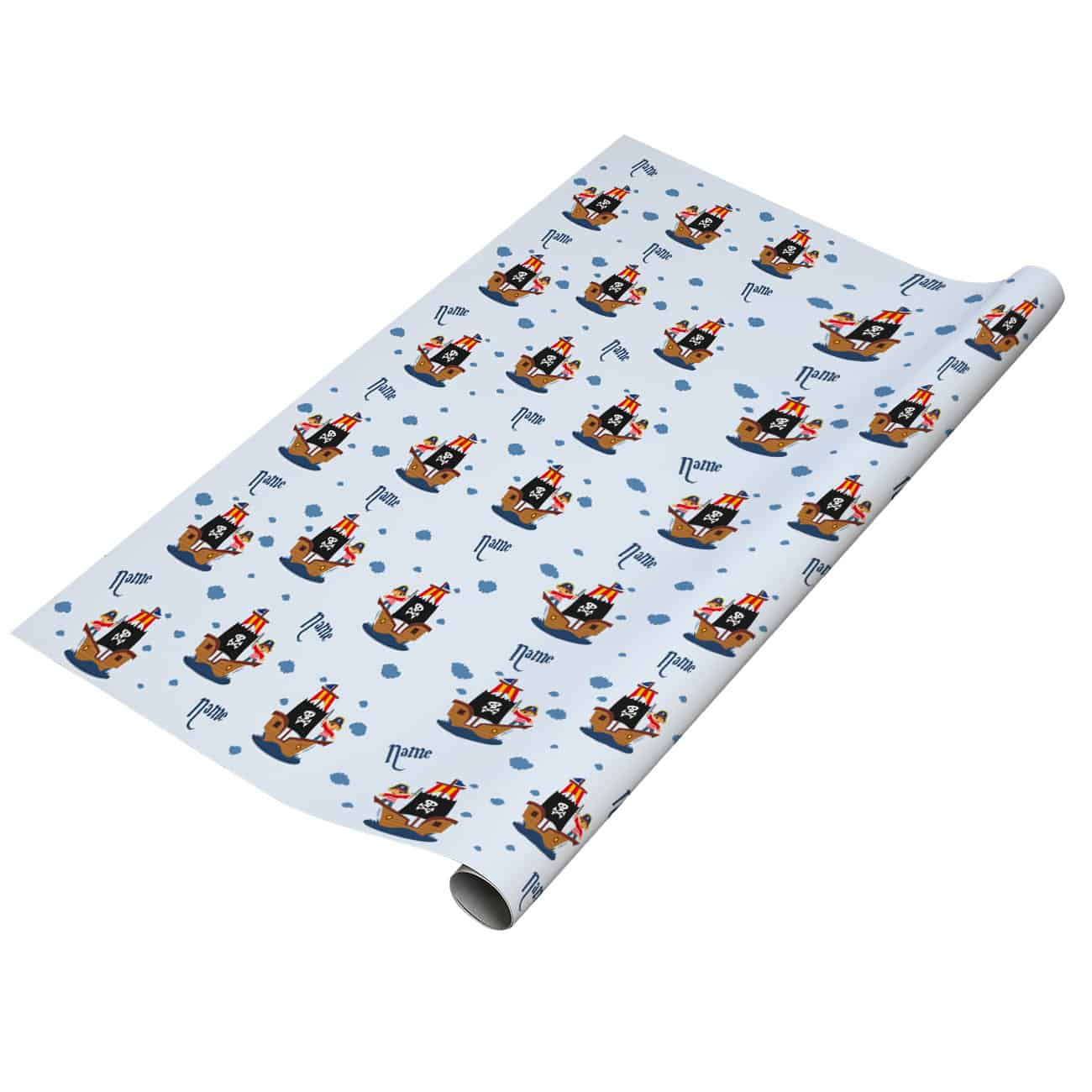 Piraten-Geschenkpapier mit Ihrem Wunschnamen