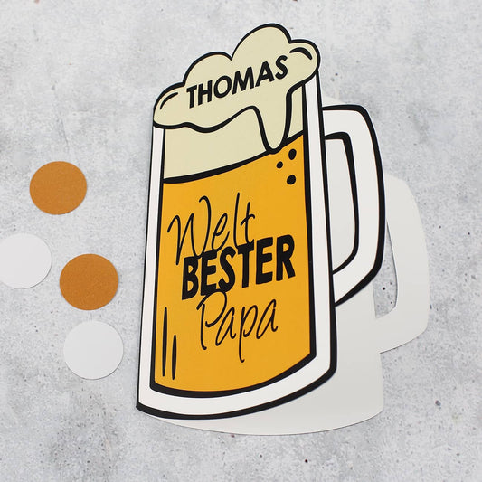 Bierkrug - Klappkarte zum Vatertag