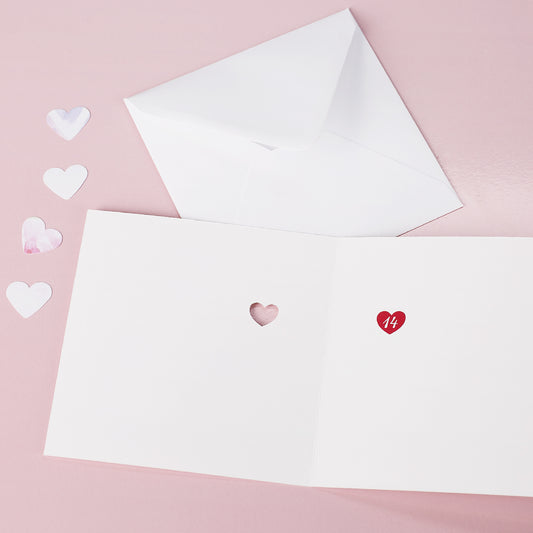 Valentinstagskarte - be my valentine - mit Name und Herzen