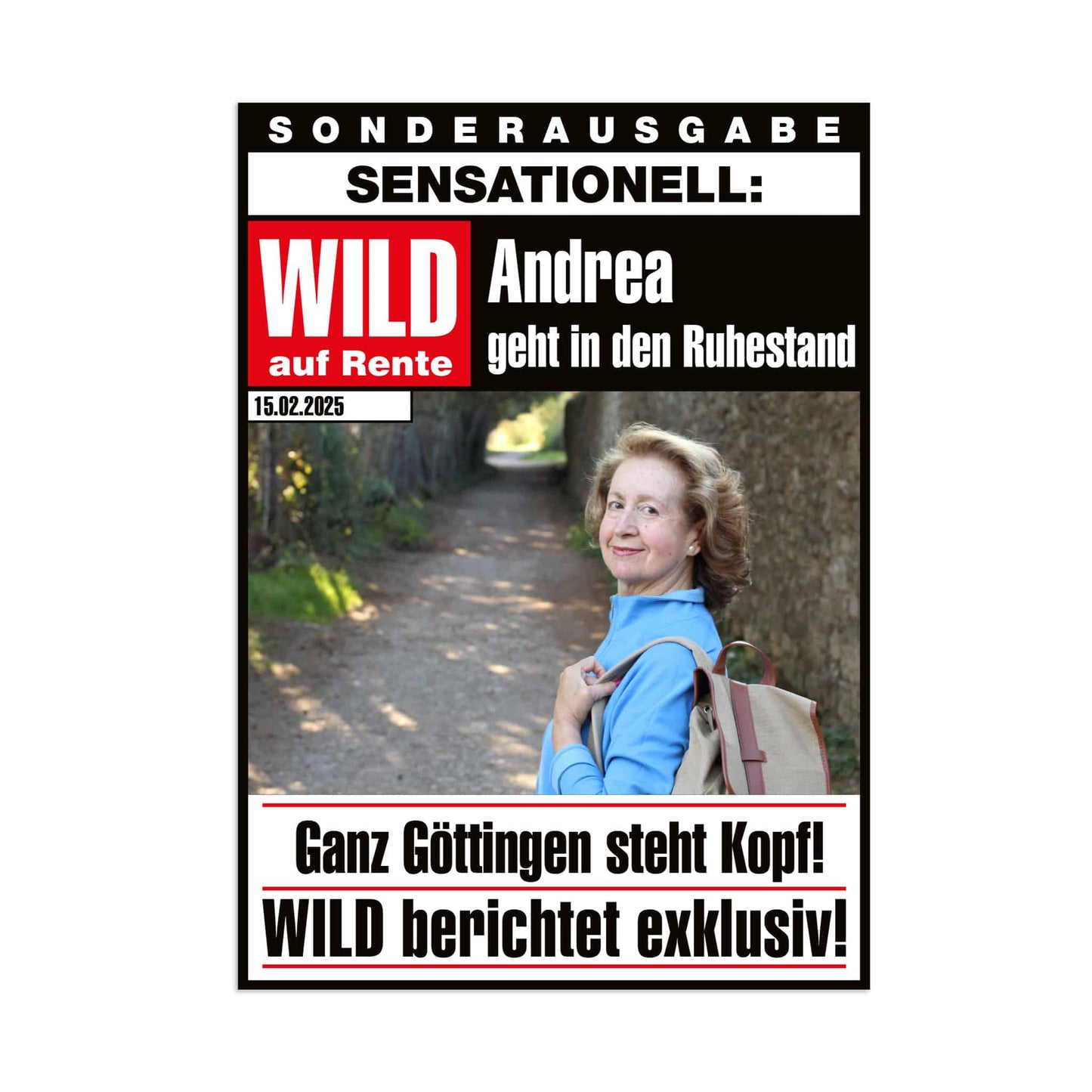 Große personalisierte Klappkarte zum Renteneintritt