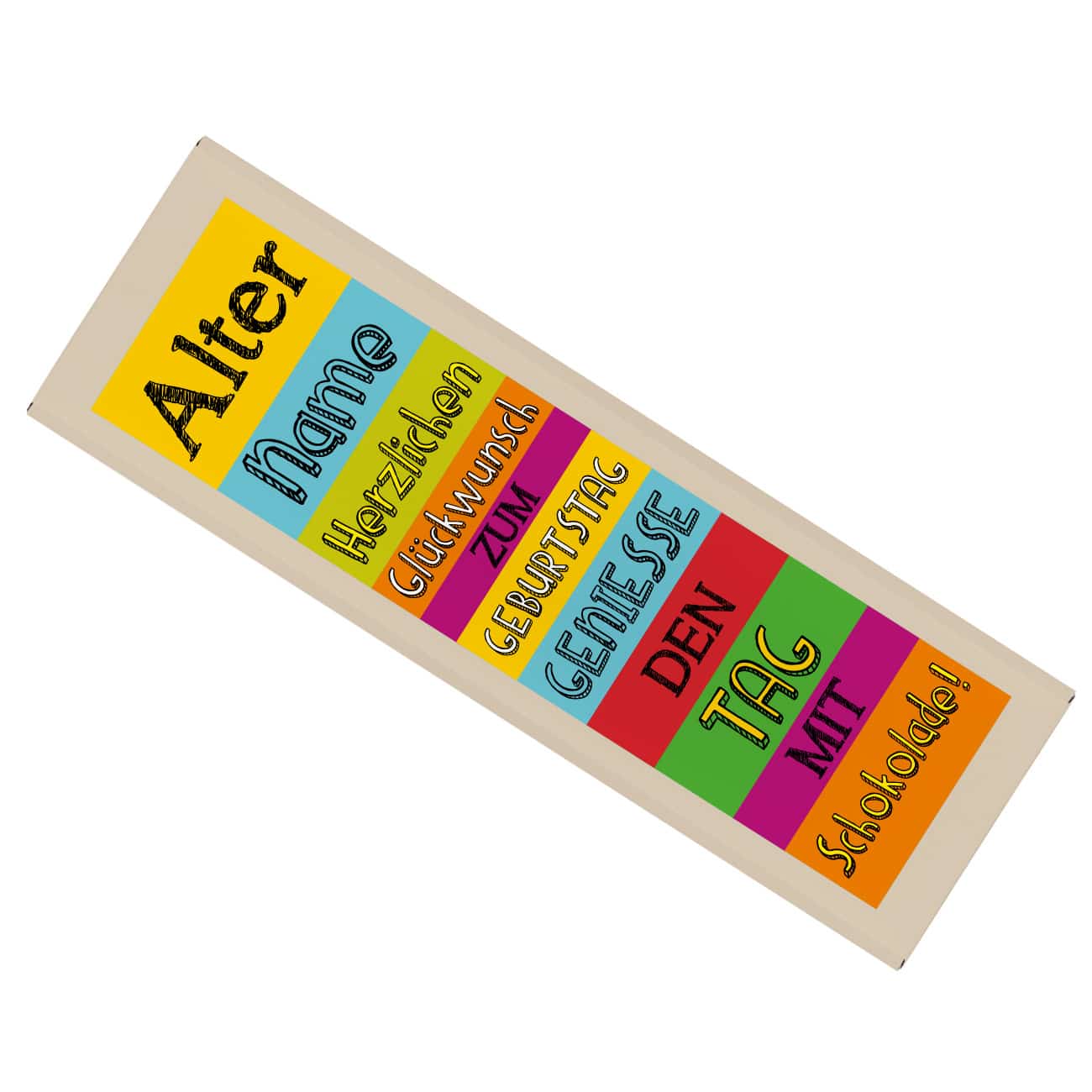 Schokolade personalisiert mit Alter und Name