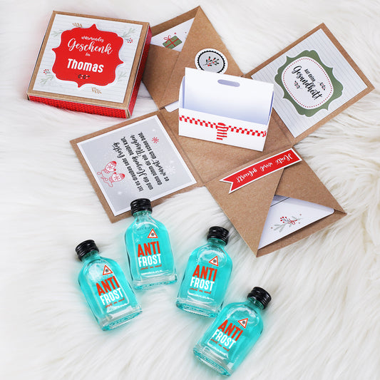 Wärmendes Wintergeschenk - Überraschungsbox mit Alkohol als Verpackung für Geld & Gutscheine