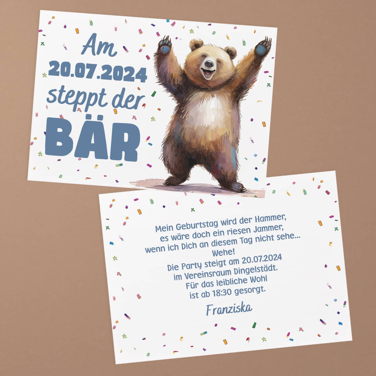 Lustige Einladung zum Geburtstag