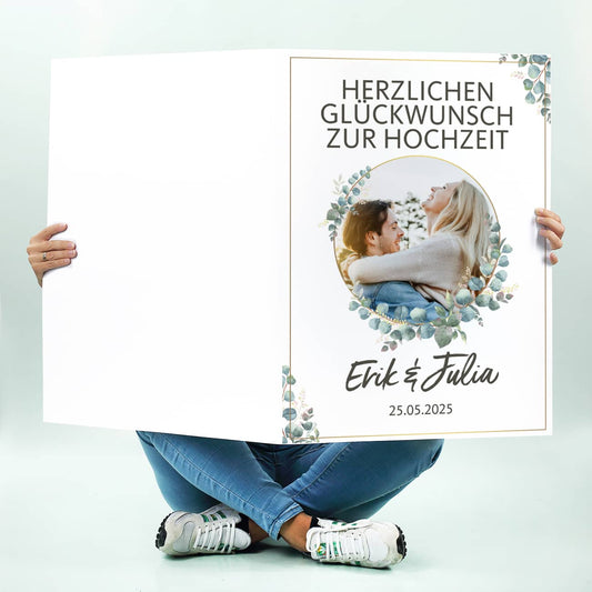 XXL Foto-Karte zur Hochzeit mit Namen & Datum