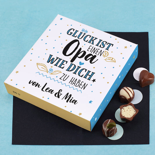 Glück ist - Lindt Pralinen als persönliches Geschenk für den Opa