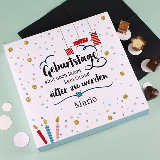 Geburtstage sind noch lange kein Grund älter zu werden - Lindt Mini Pralinen ohne Alkohol