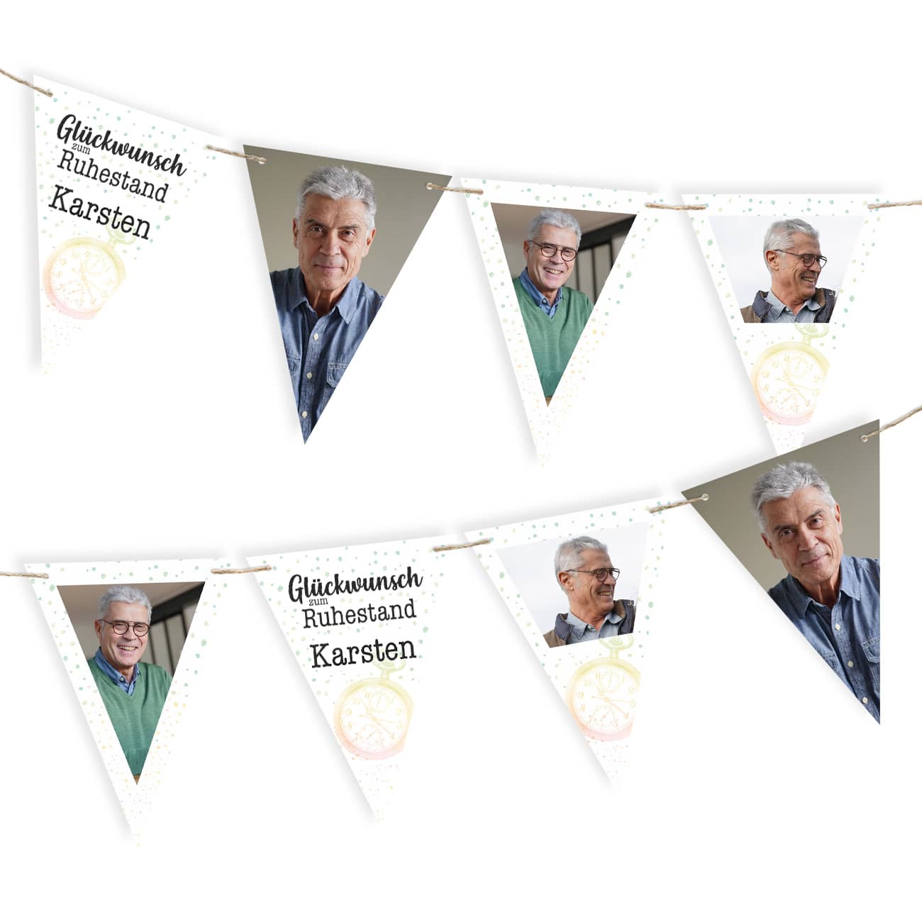 Fotogirlande zum Ruhestand
