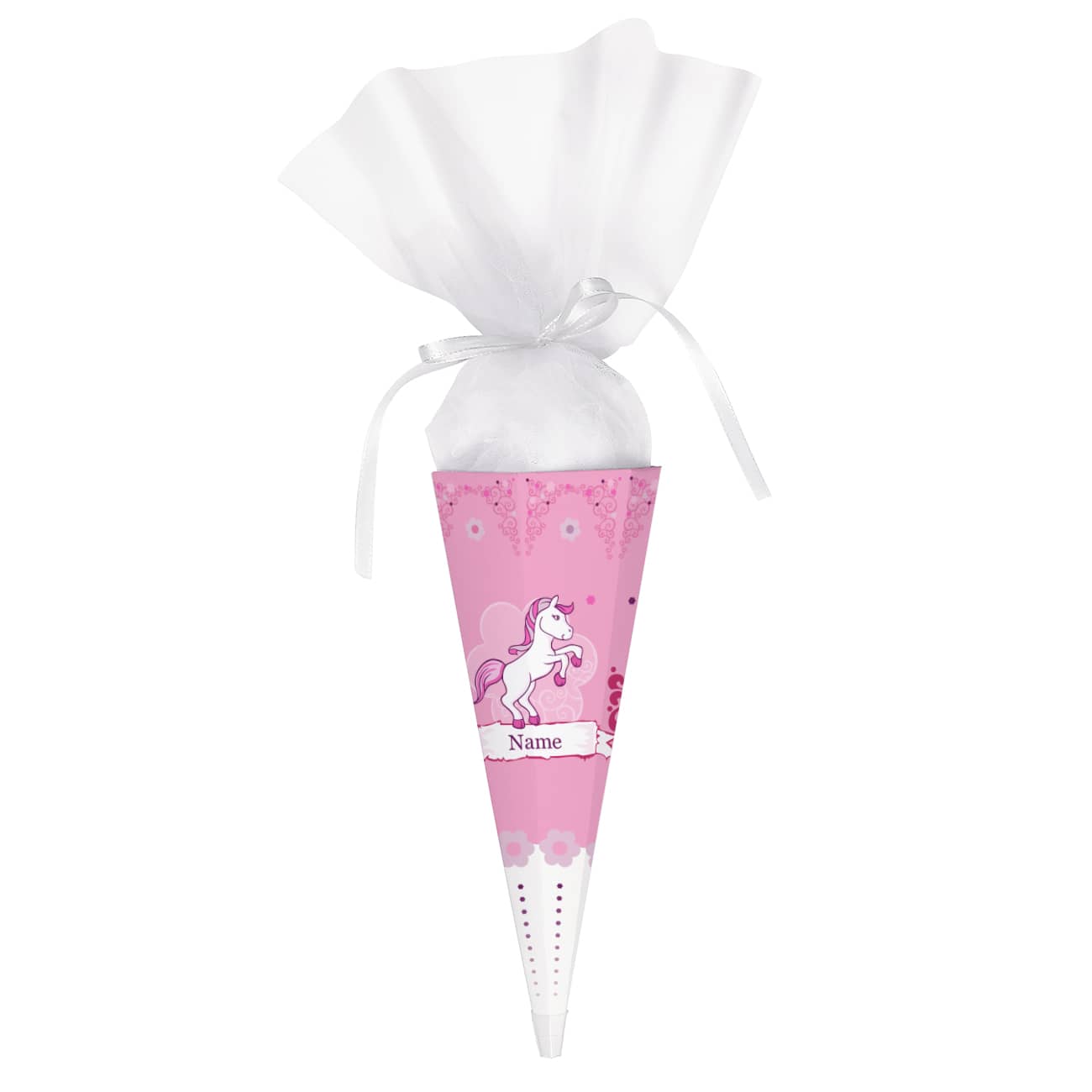 Zuckertüte bedruckt mit einem Pferd und Ihrem Namen