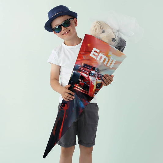 Rennwagen Schultüte mit Name personalisiert