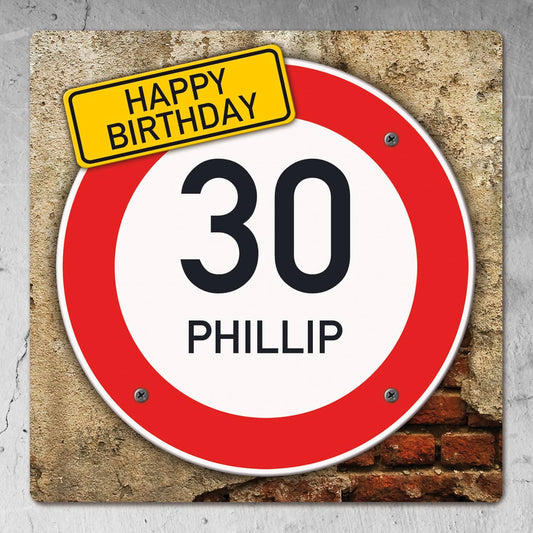 PVC Schild zum Geburtstag mit Alter und Name