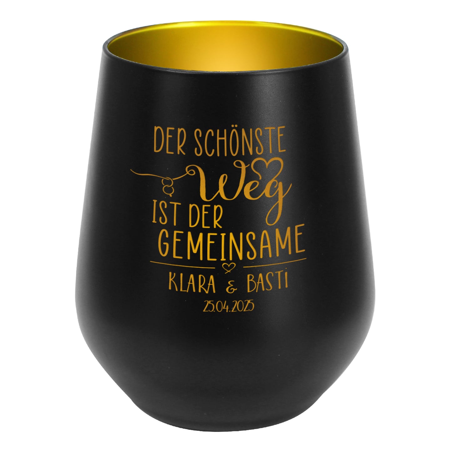 Windlicht mit Wunschnamen und Datum für Hochzeit | Der schönste Weg ist der gemeinsame
