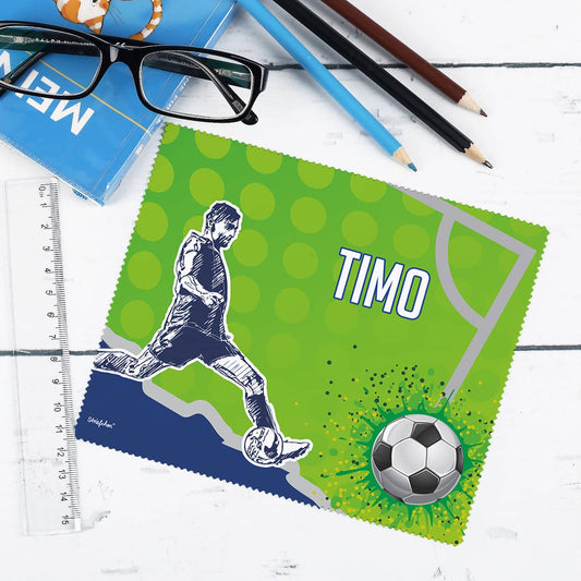 Brillenputztuch für Fußballer mit Wunschname