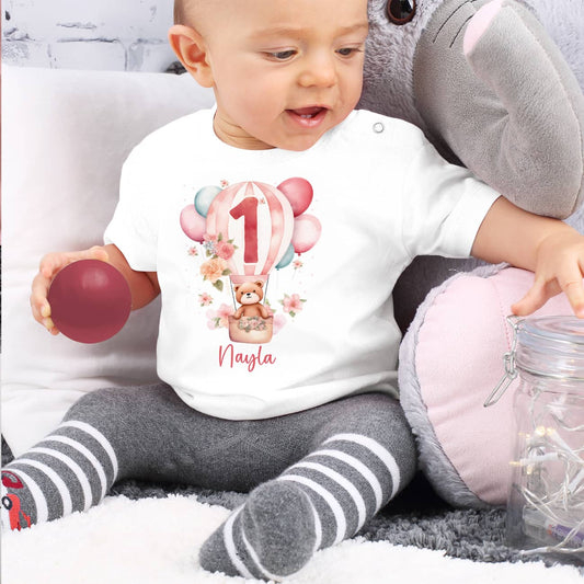 T-Shirt für Baby zum Geburtstag mit Name