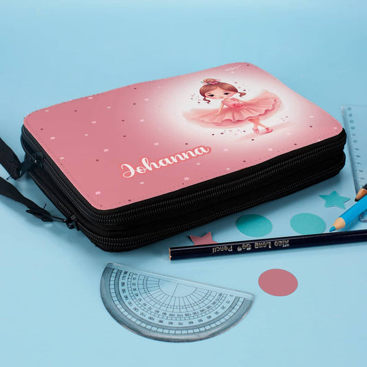 Federmappe mit bezaubernder Ballerina und Name