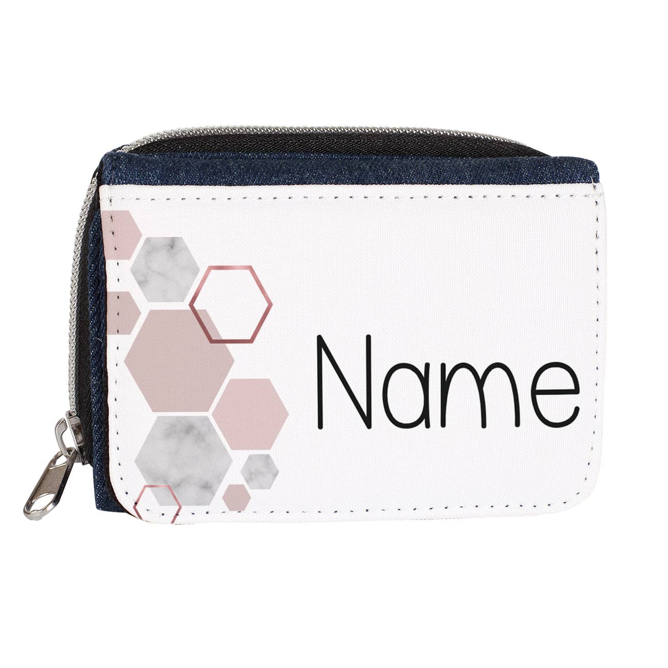 Coole Geldbörse für Mädchen mit grafischen Elementen in Rosé und Name