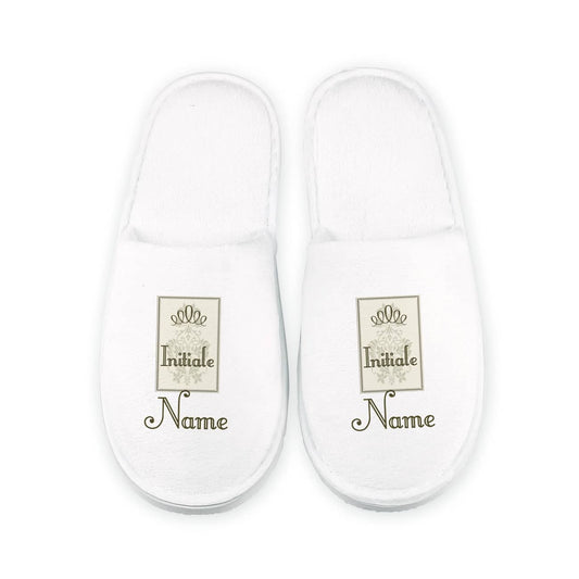 Frottee Slipper Hausschuhe mit Name und Initiale