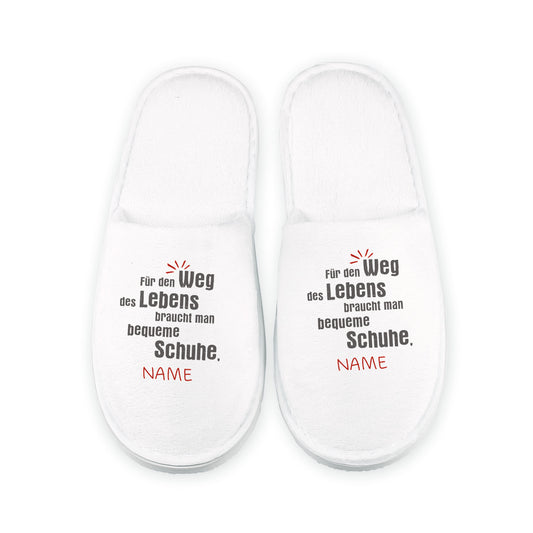 persönliche Pantoffeln für den Weg des Lebens
