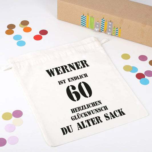 Zuziehsack mit Wunschnamen