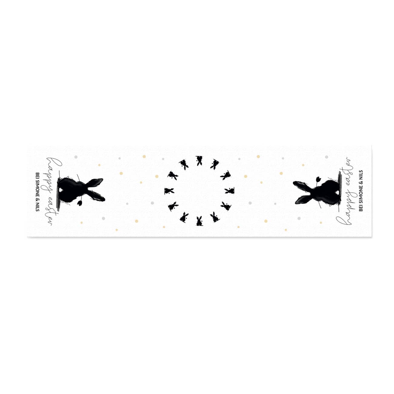 Happy Easter - Tischläufer mit Hase und Wunschtext