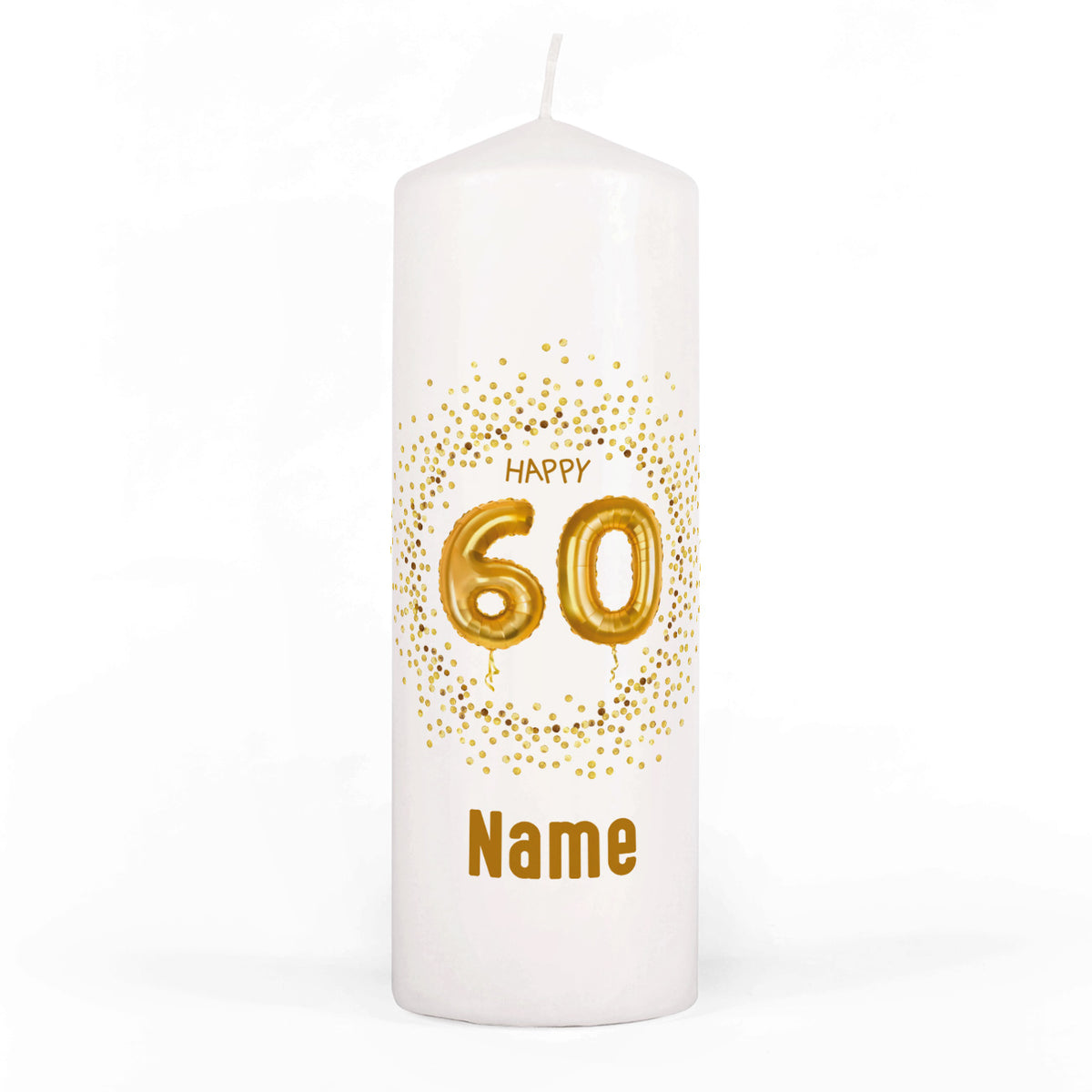Geburtstagskerze zum 60. Geburtstag mit Name bedruckt