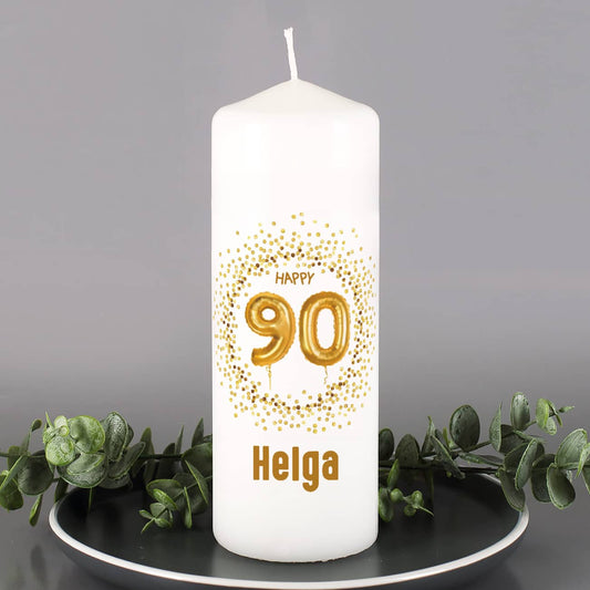 Kerze mit Name zum 90. Geburtstag