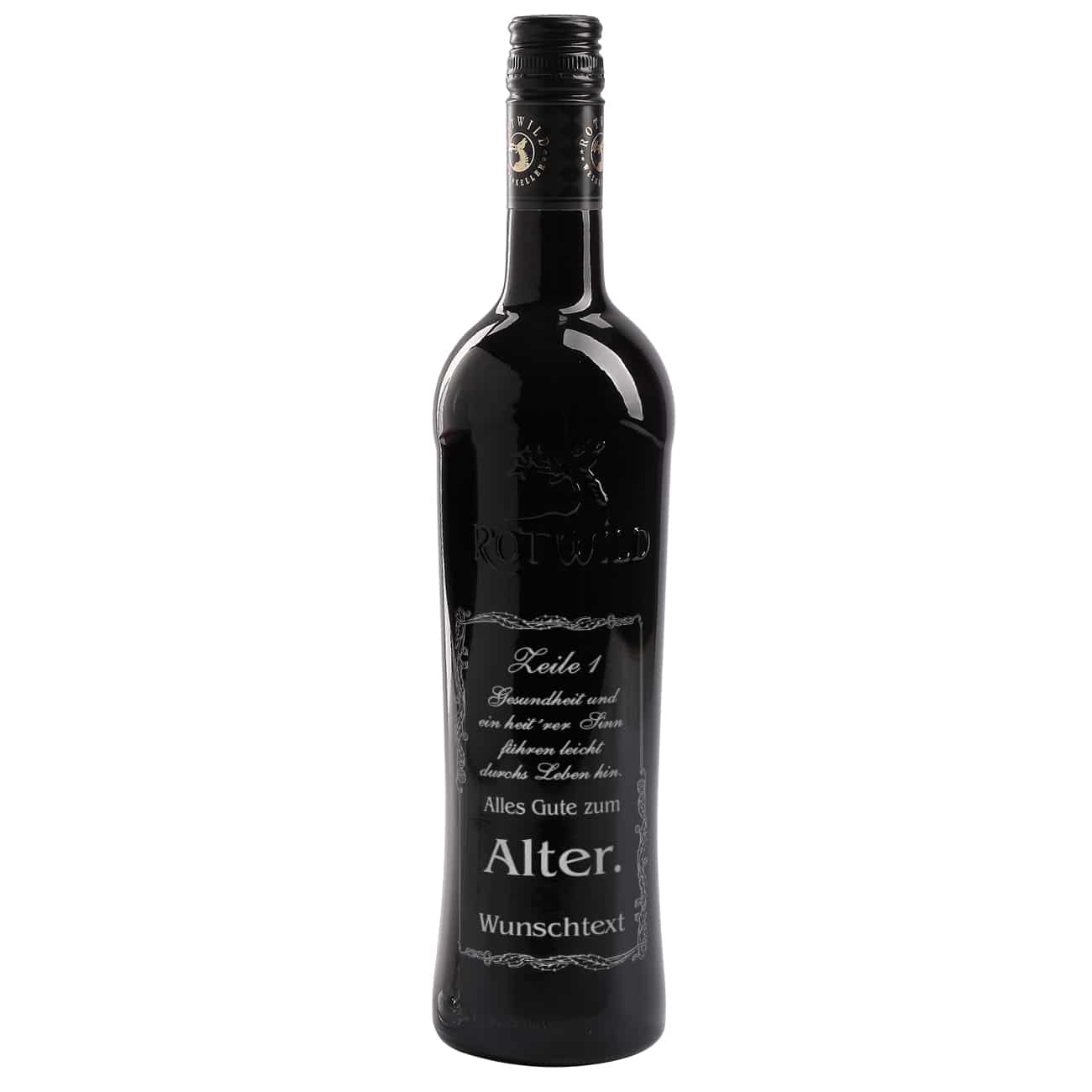 Weinflasche mit Ihren Angaben graviert