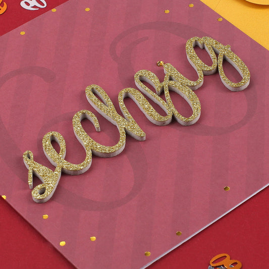 Glückwunschkarte zum 60. Geburtstag mit 3D Schriftzug