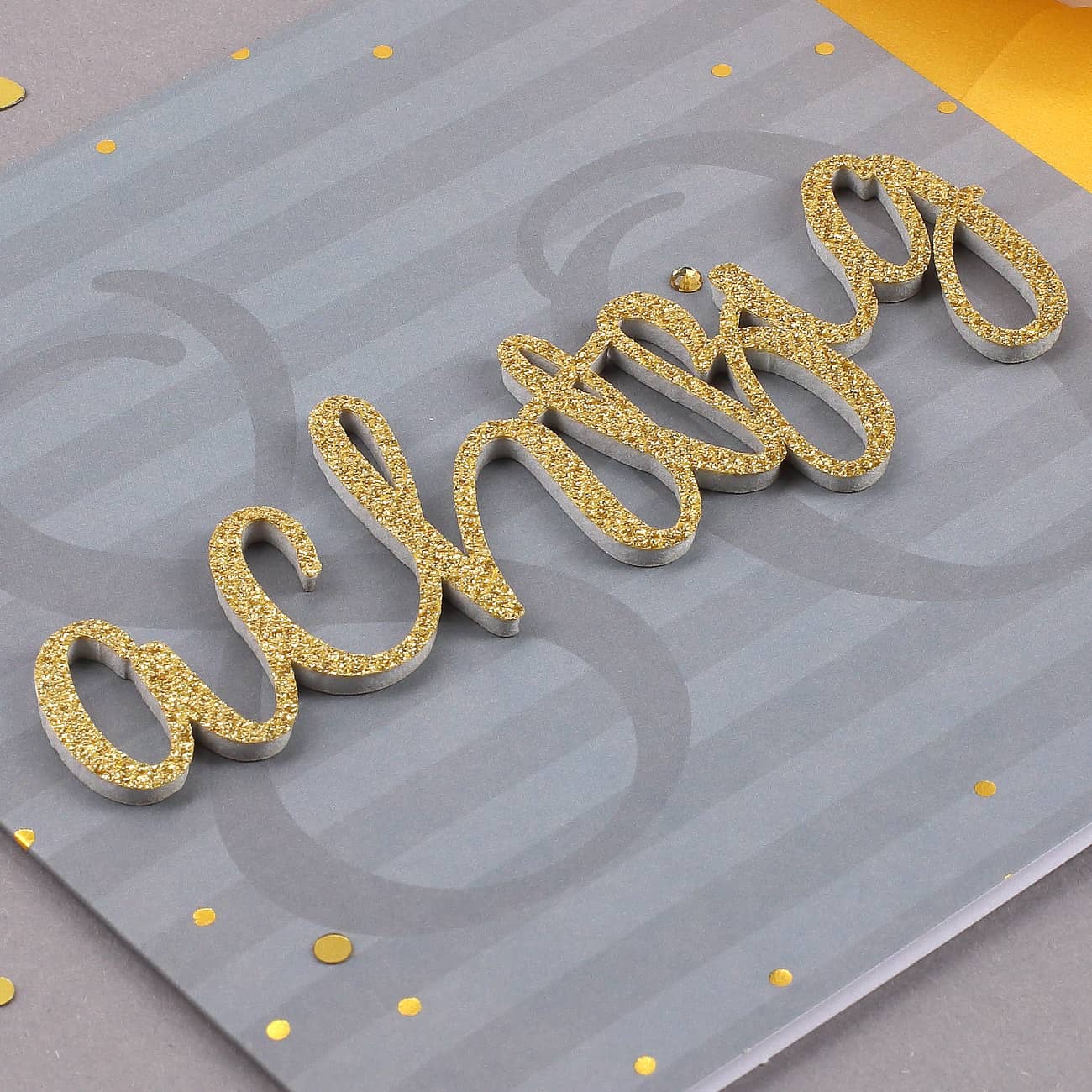 Glückwunschkarte zum 80. Geburtstag mit 3D Schriftzug in gold