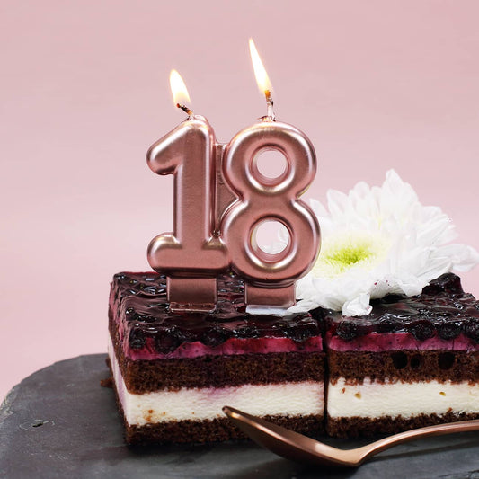 Kerze in Rosé für die Geburtstagstorte