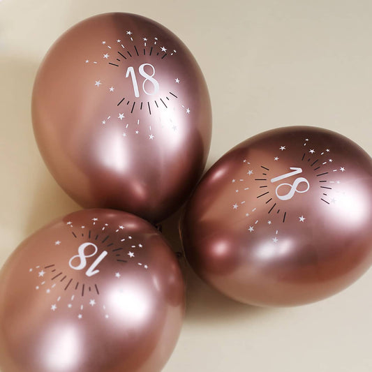 Geburtstagsdekoration 6 Luftballons in Rosé