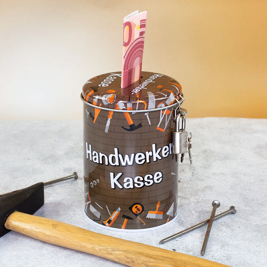 Metall Spardose als Handwerker Kasse