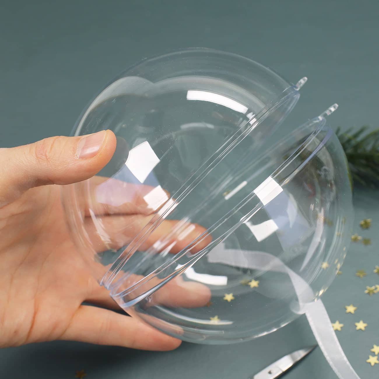 Transparente Kugel zum Befüllen und Dekorieren