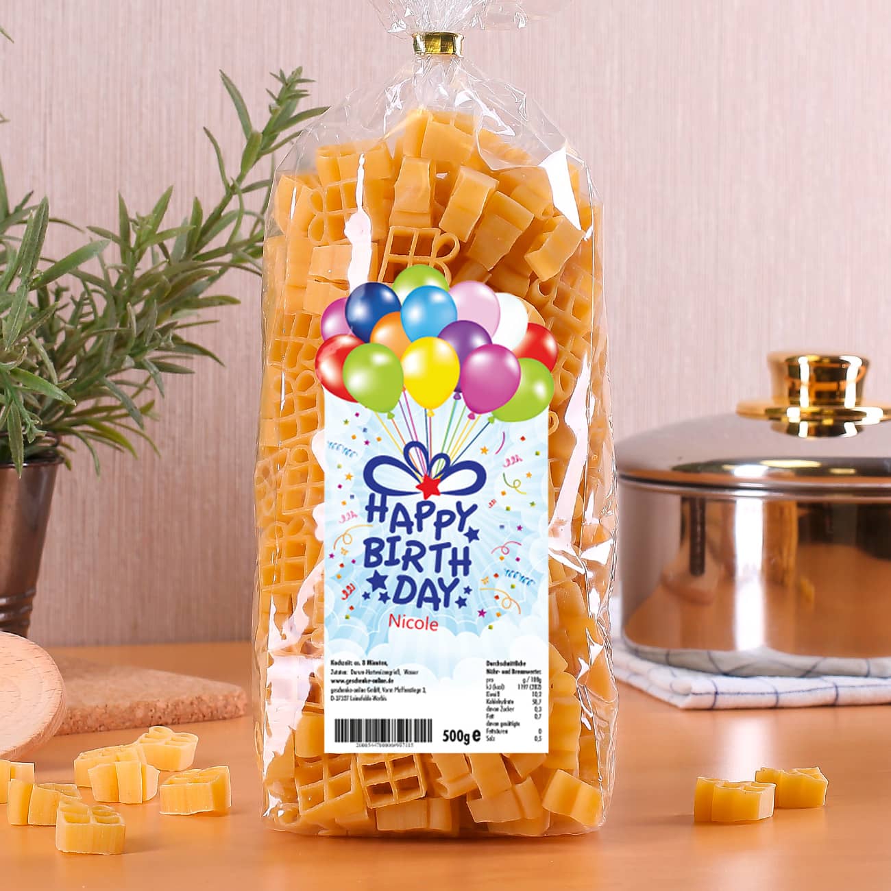 Nudeletikett mit Name