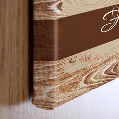 Leinwand mit vier wichtigen Daten Ihrer Familie - Detail