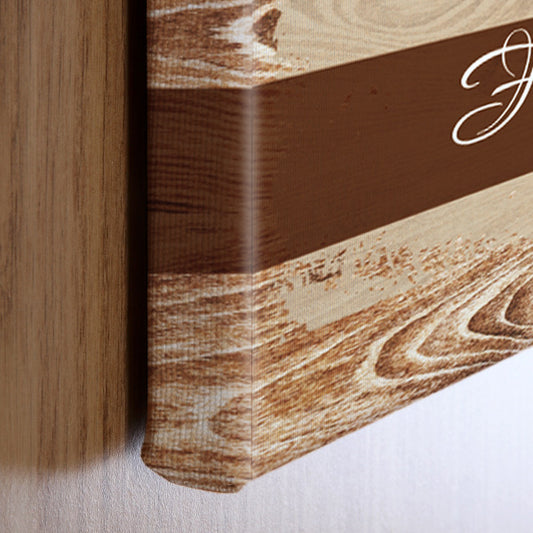 Leinwand mit vier wichtigen Daten Ihrer Familie - Detail