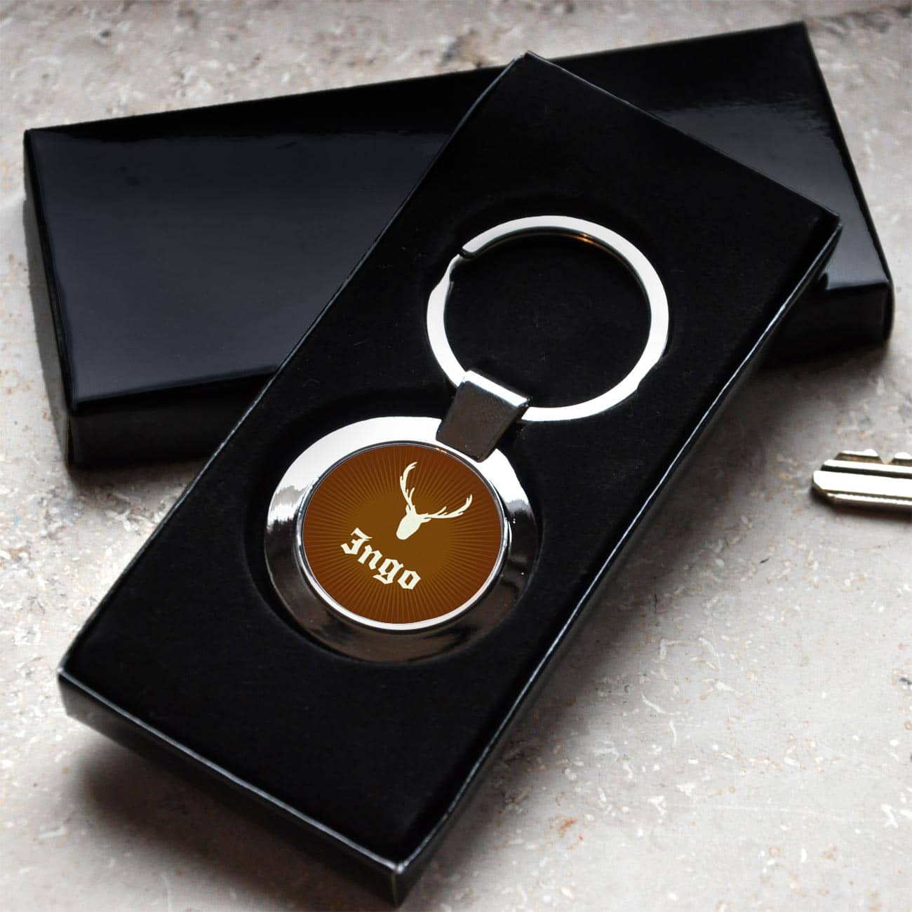 Schlüsselanhänger Hirsch mit Name