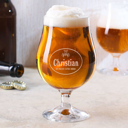 Das Berliner Bierglas erhält eine Gravur Ihres Namens.