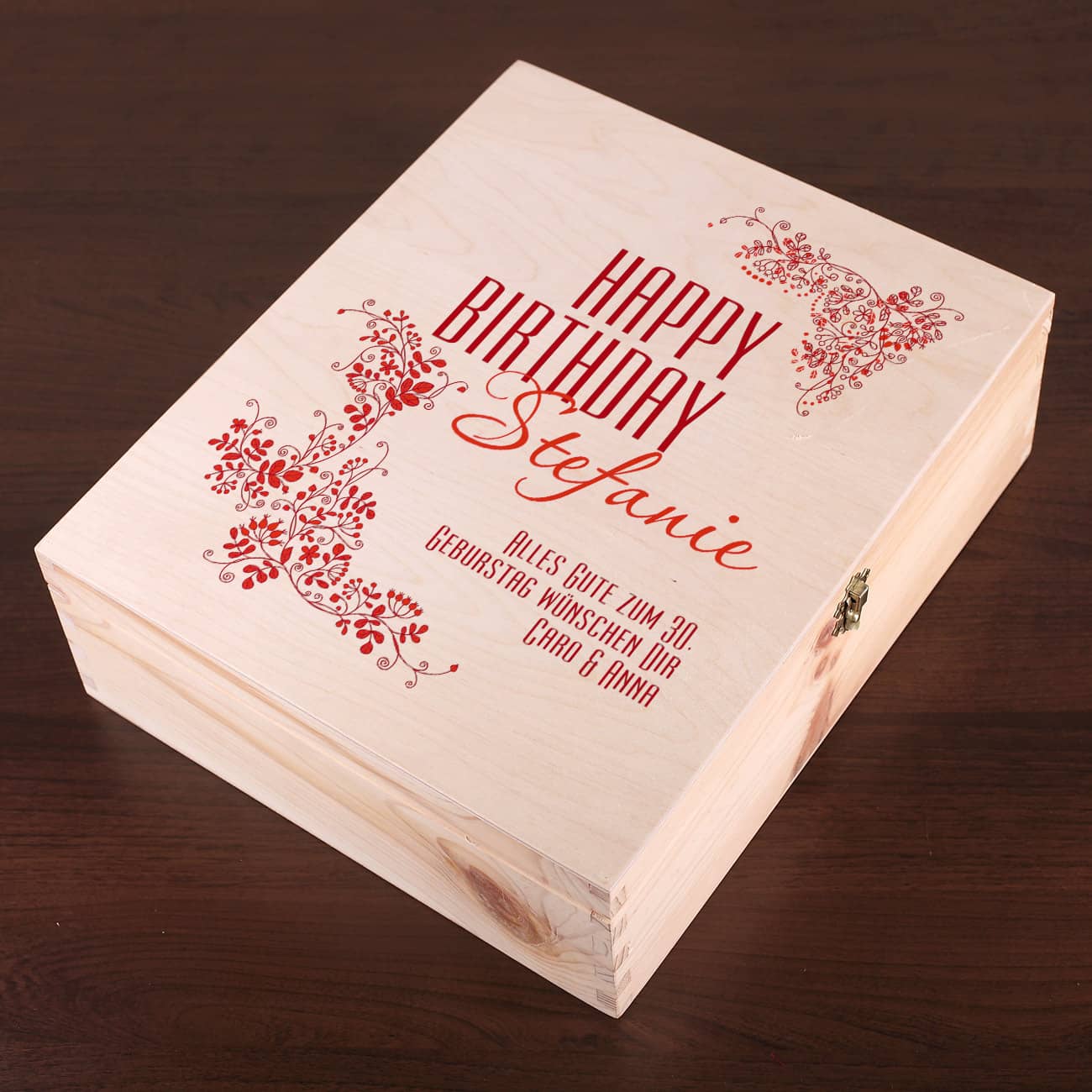 Geschenkverpackung mit persönlichem Aufdruck für 3 Flaschen Wein