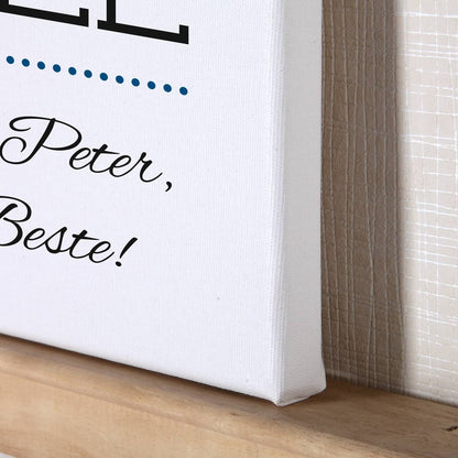 Persönliche Leinwand 30 x 40 cm für den Onkel mit tollem Spruch und Ihrer Widmung