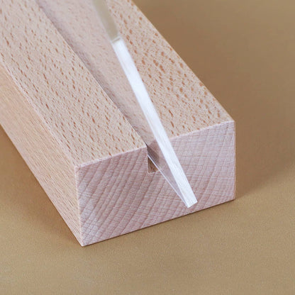 Holzsockel zum Aufstellen der Acrylglasplatte