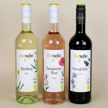 Happy Birthday 60 - Biorebe Geschenkset mit Weinglas in Geschenkbox | Nachhaltiger Wein