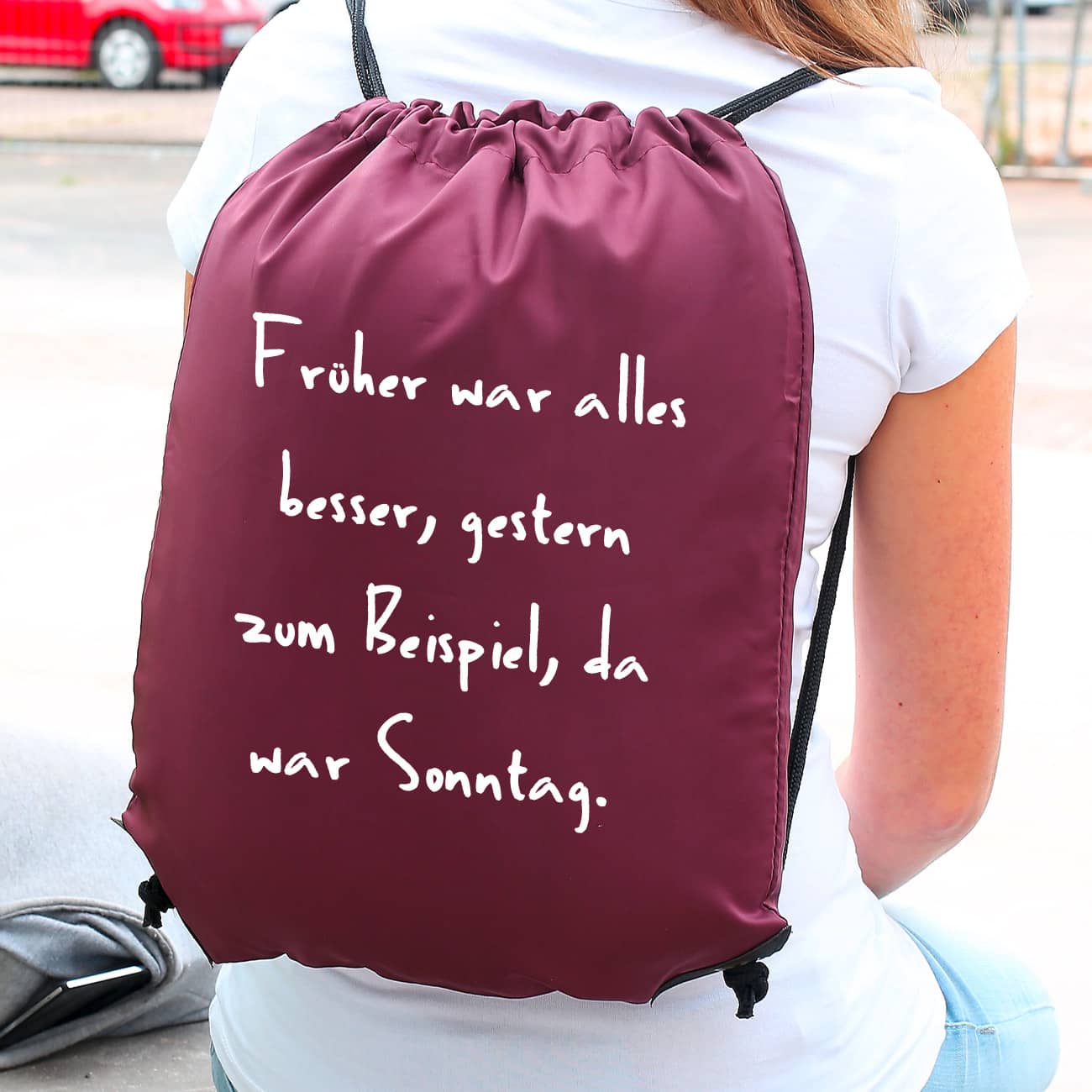 Ihr individueller Rucksack mit Wunschtext