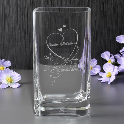 Gravierte Vase von Leonardo mit Wunschnamen und Datum