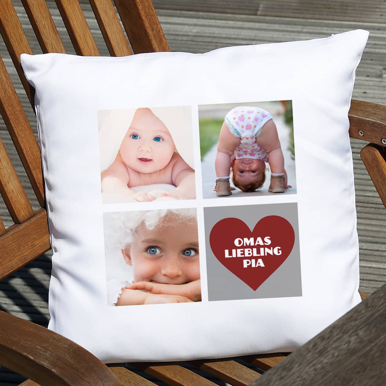 Kissen Foto Herz Text