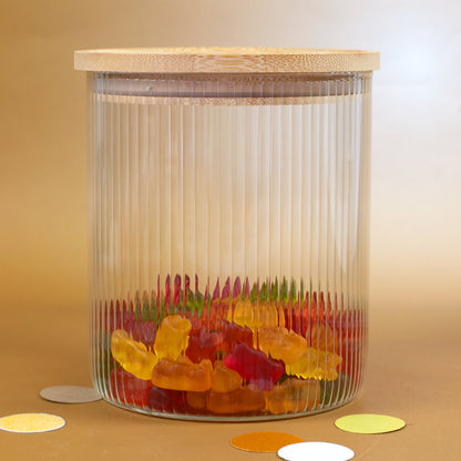 Detailansicht des Bambusdeckels mit Silikondichtring für das Vorratsglas